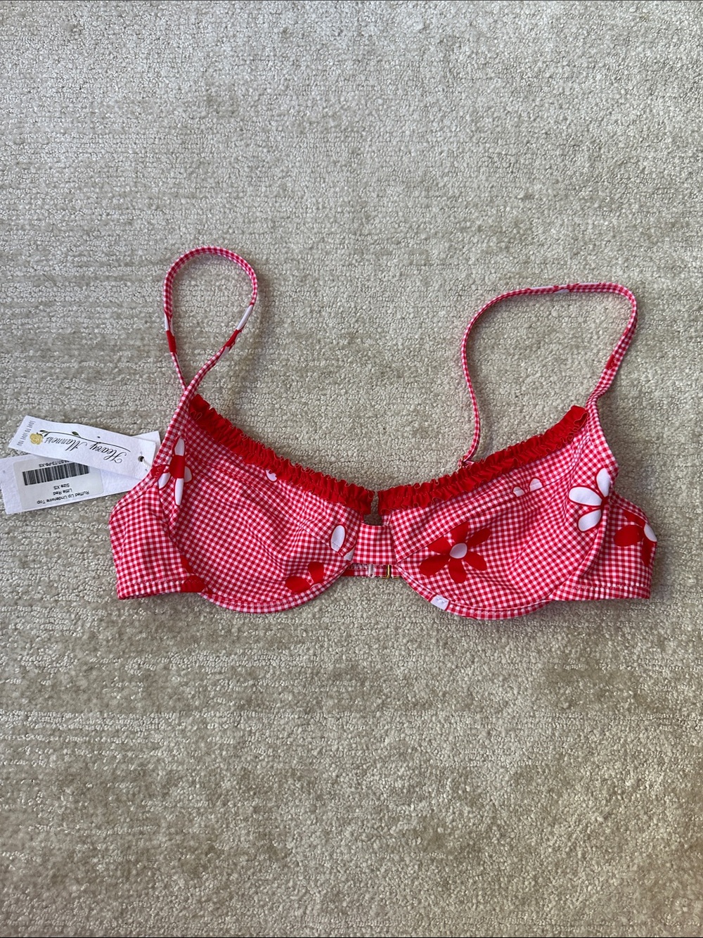 Heavy Manners Ruffled Up Underwire Bikini Top - Little Red